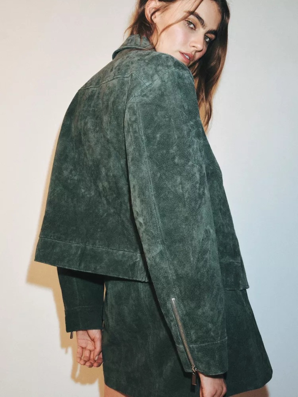 ZARA Women 100% Suede Leather Jacket 3046/080 NWT XL - Picture 11 of 11